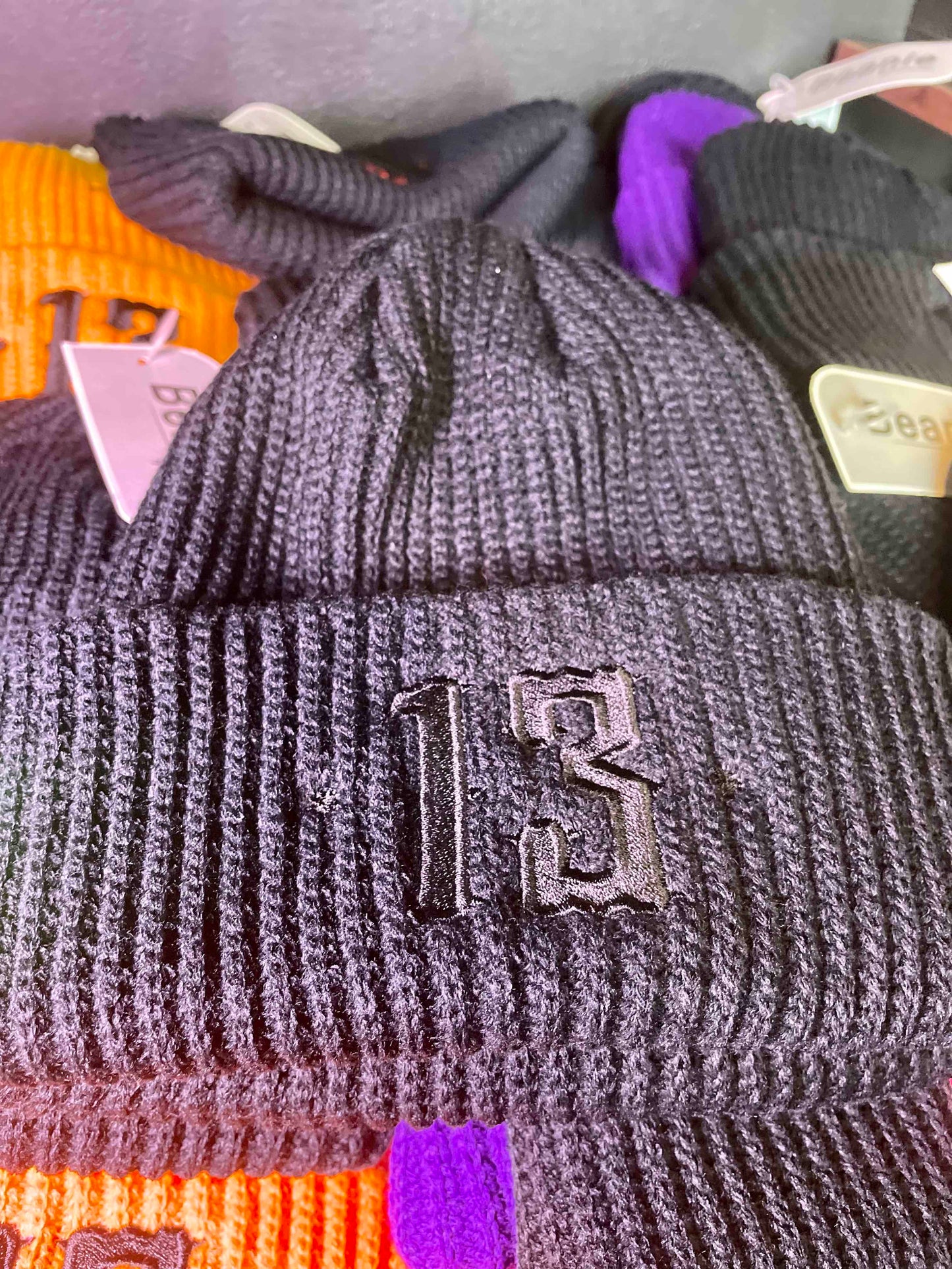 Luxury 13 Beanie - Black on black