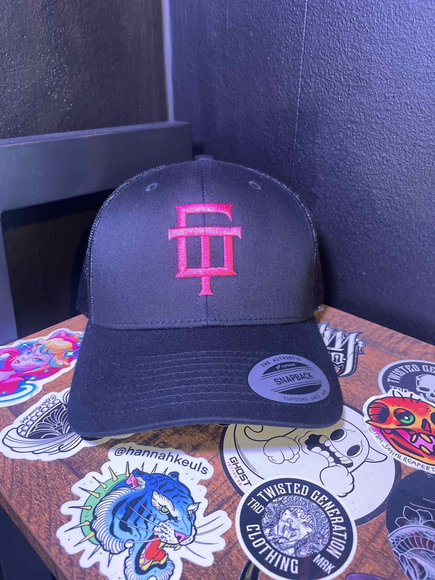 TG Retro Trucker Snapback - Pink on Black